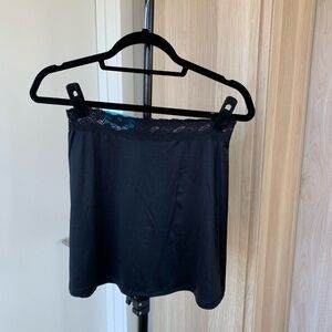 NWT Black Lace Trim Half Slip